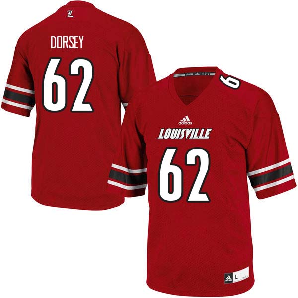 Men Louisville Cardinals #62 Derek Dorsey College Football Jerseys Sale-Red